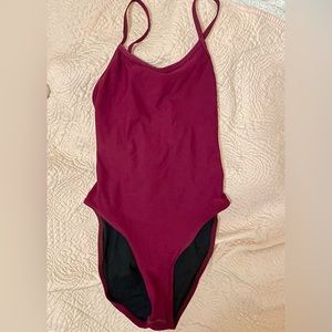 Jolyn Chevy Swim Onesie Used Size 30 Color Cabernet